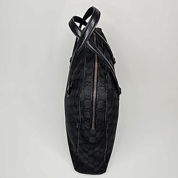 Authentic Gucci Monogram Handbag Tote Black on Black - Picture 7 of 16